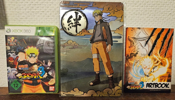 Naruto Shippuden Ultimate Ninja Storm 3 + Artbook + Blechschild - XBOX 360
