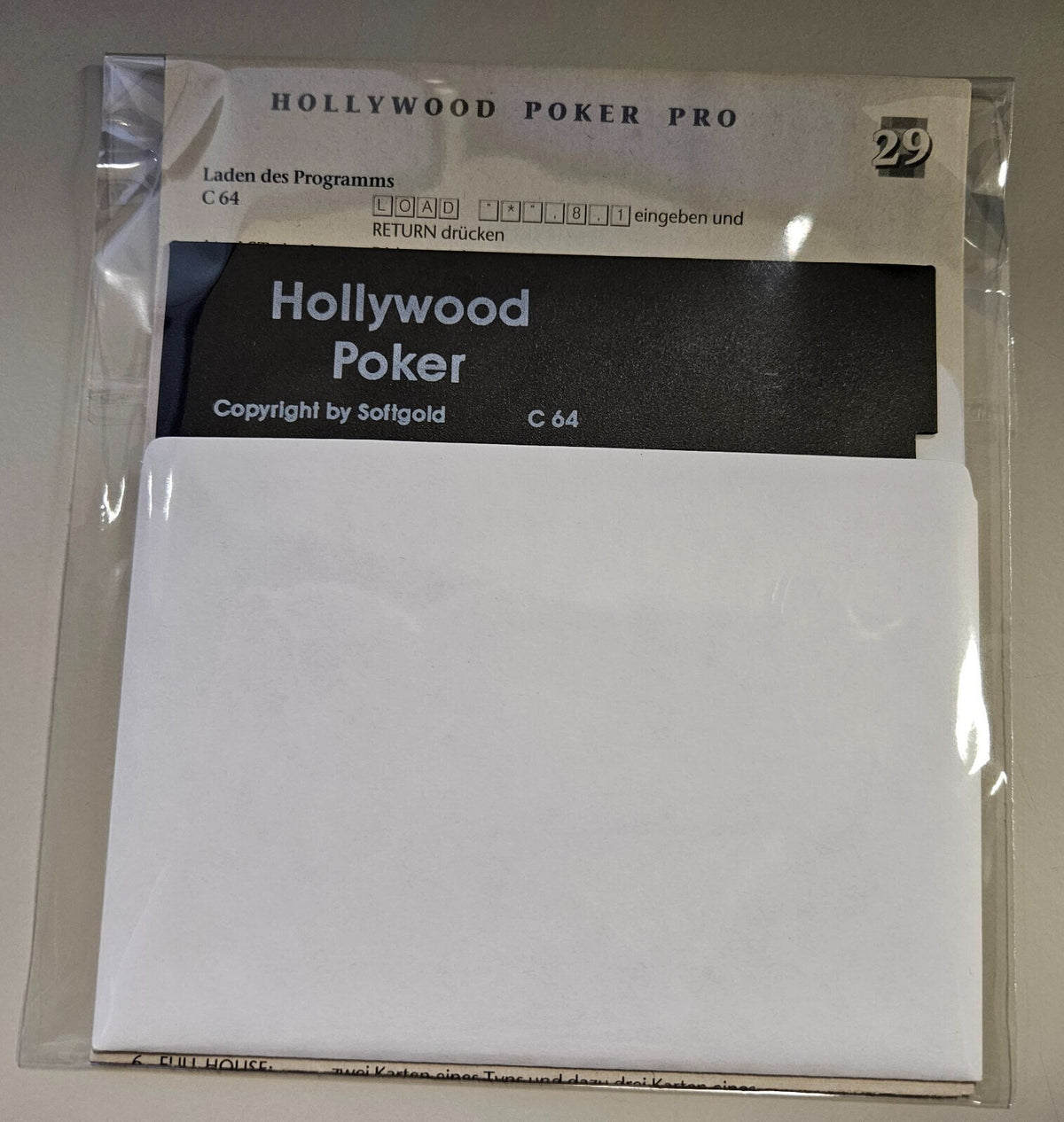 Hollywood Poker Pro - Commodore 64/128 - Diskette