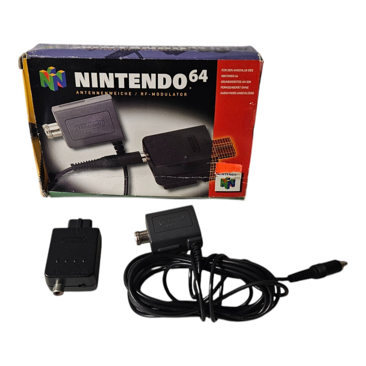 Nintendo 64 - Antennenweiche / RF Modulator / TV Kabel - Original OVP