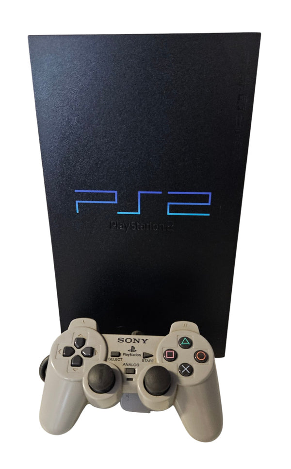 Playstation 2 Konsole / Schwarz / FAT / Controller Grau