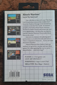 Miracle Warriors - Seal of the Dark Lord - Sega Master System