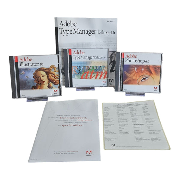 ADOBE Photoshop 6.0 + Illustrator 10 + Type Manager Deuxe 4.6 - MAC / Macintosh
