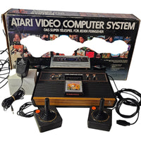 Atari 2600 Konsole / 4 Switch / Wood Design / Holz Design / 2 Controller + Spiel