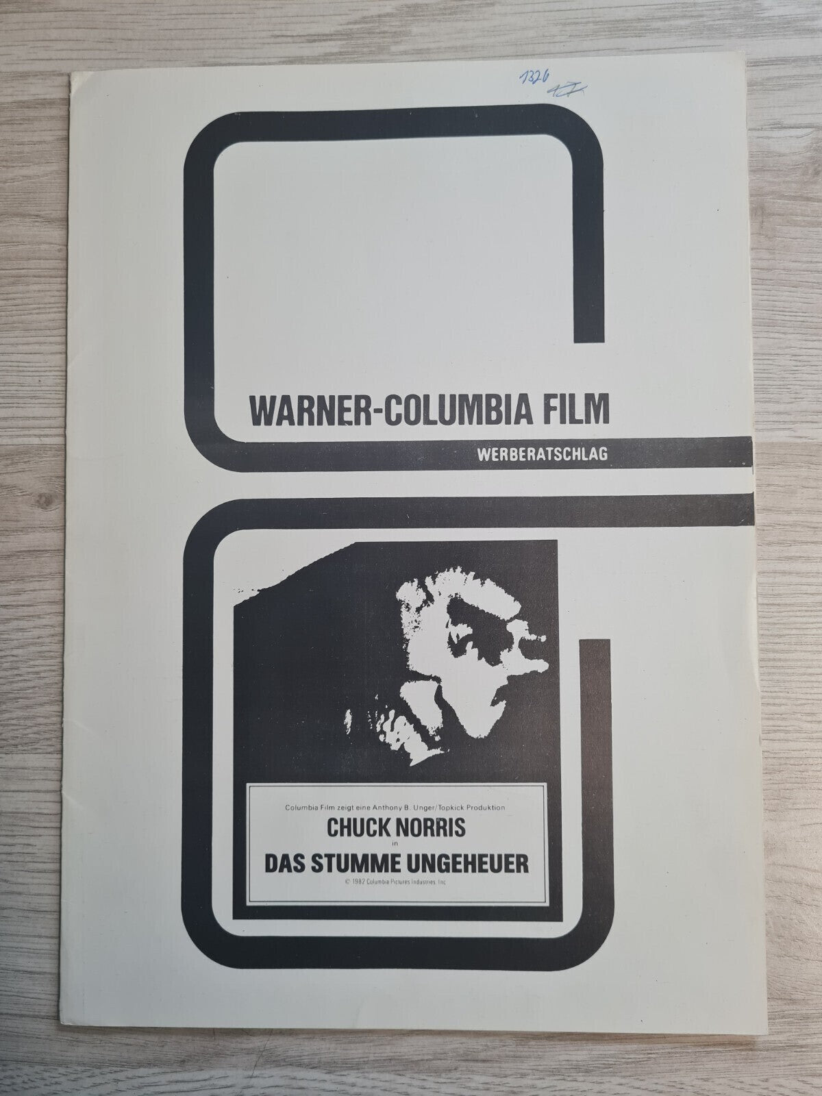 Warner Columbia Film - Werberatschlag - Das stumme Ungeheuer - Chuck Norris