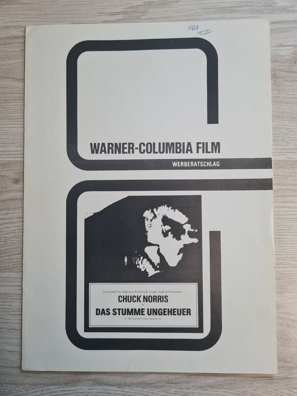 Warner Columbia Film - Werberatschlag - Das stumme Ungeheuer - Chuck Norris
