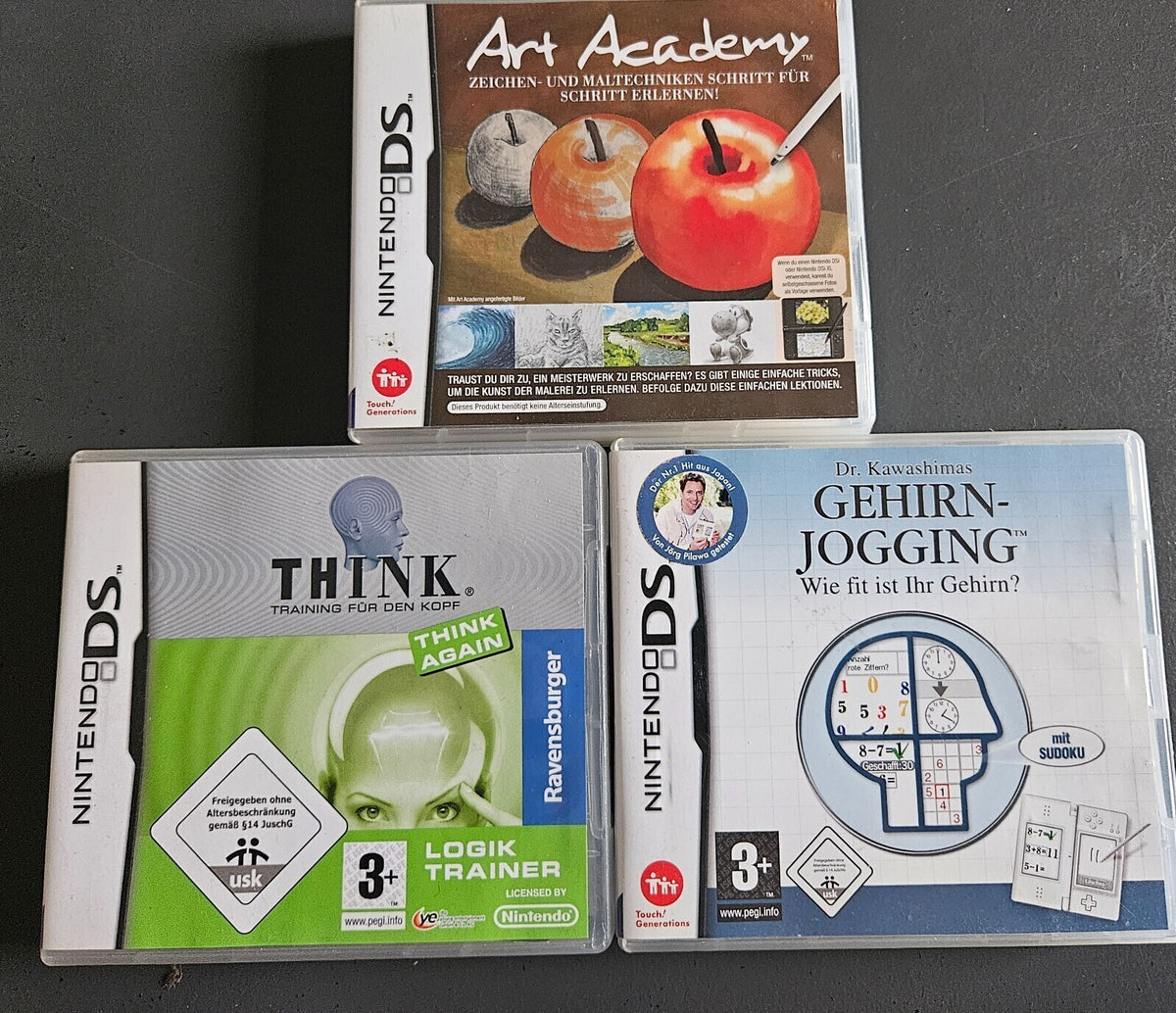 Art Academy + Think + Dr.Kawashimas Gehirn Jogging - 3ér Pack - Nintendo DS