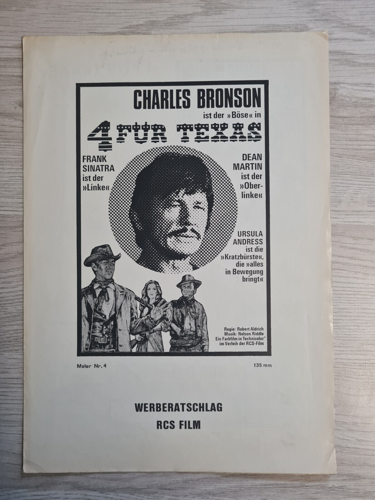 Werbe Ratschlag -  4 für Texas - Charles Bronson