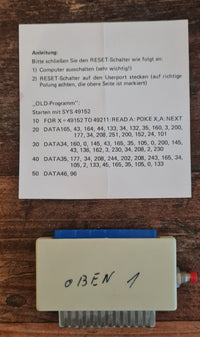 Commodore 64 / 128 Reset Cartridge mit Anleitung Für Commodore 64/128