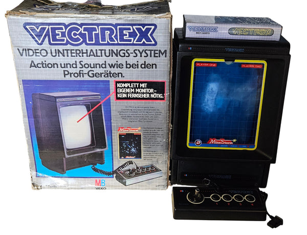 Vectrex Konsole mit Controller und Spiel