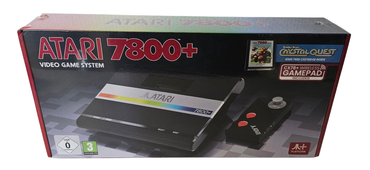 Atari 7800+ Konsole / Wireless Controller / Game Crystal Quest / OVP - NEU