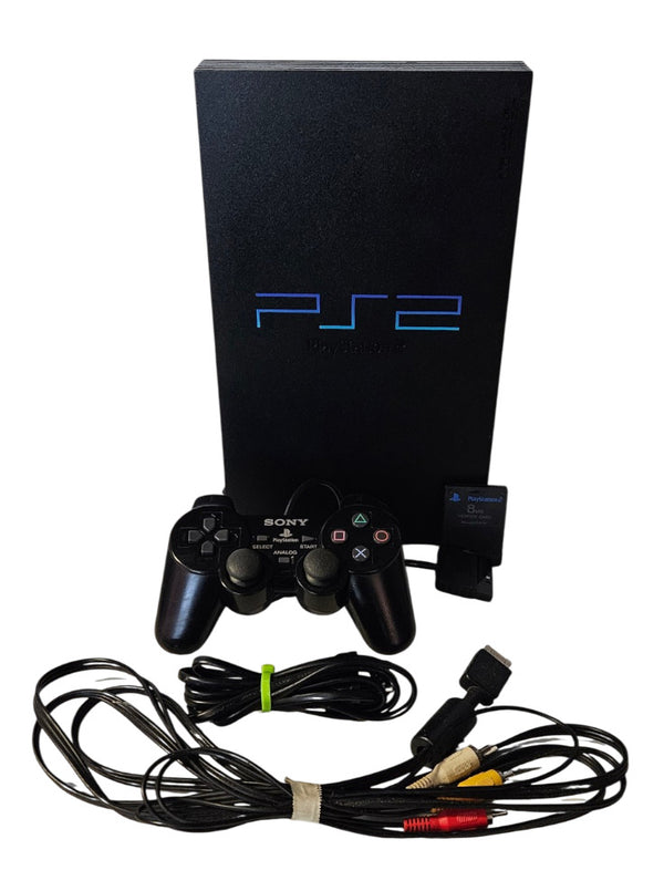 Playstation 2 Konsole / Schwarz / FAT / 2 Controller + Memory Card